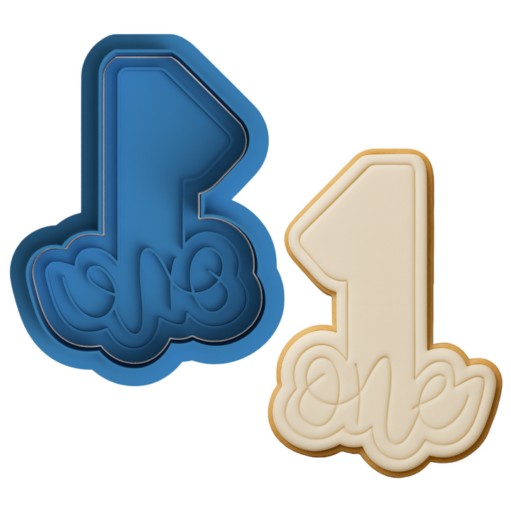 Number One Cookie Cutter and Embosser | First Birthday Party Cookie Stamp