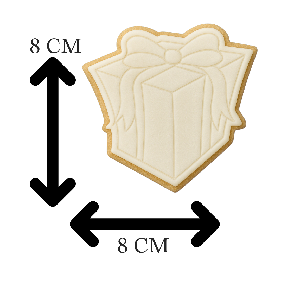 Gift Box with Bow Cookie Cutter & Embosser – Christmas or Birthday Cookie Design