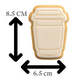 Coffee Cup Cookie Cutter with Embosser – Takeaway Latte Biscuit Stamp