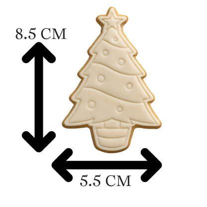 Christmas Tree Cookie Cutter & Embosser – Festive Holiday Cookie Design
