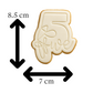 Script Five Cookie Cutter and Embosser | 5th Birthday Cookie Stamp
