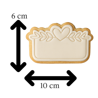 Heart with Banner Cookie Cutter & Embosser Stamp