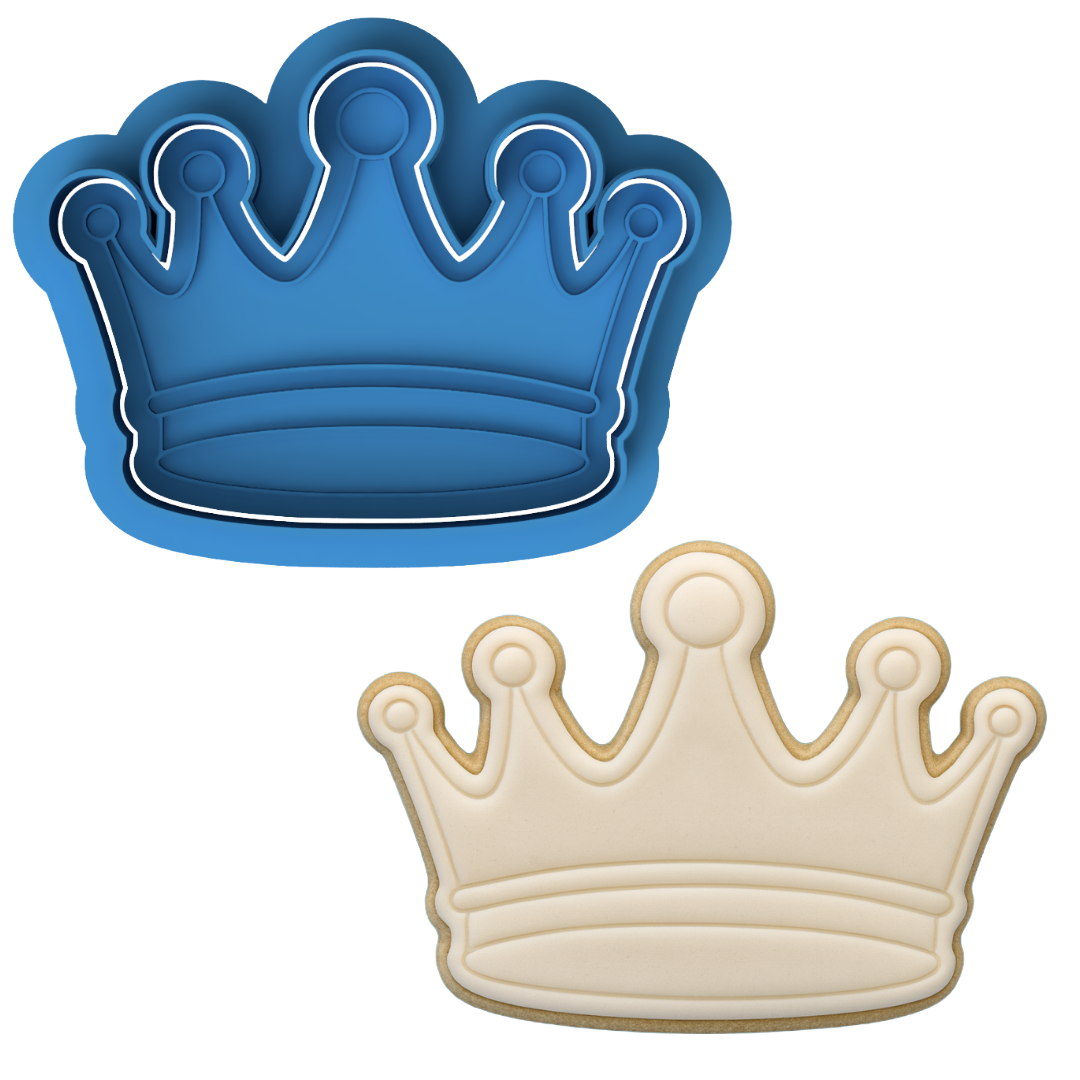 Royal Crown Cookie Cutter & Embosser – Princess & Prince Party Cookie Design