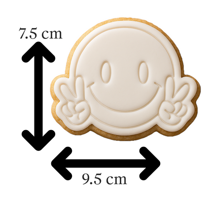 Peace Sign Smiley Face Cookie Cutter and Stamp Embosser