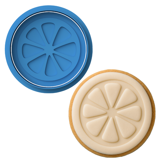 Citrus Slice Cookie Cutter with Embosser – Summer Fruit Cookie Stamp