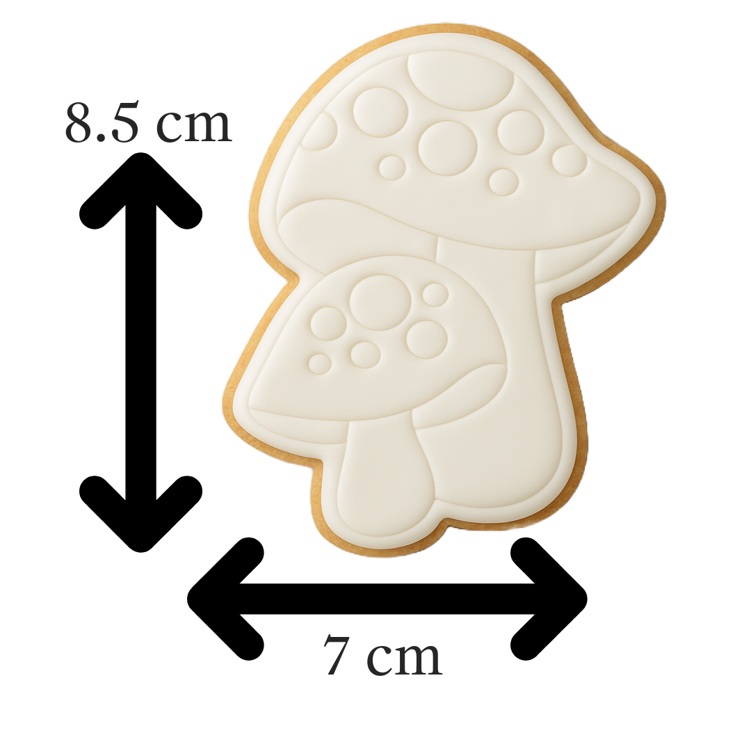 Mushroom Cookie Cutter | Fairy Garden Birthday Embosser | Toadstool 3D Cookie Stamp