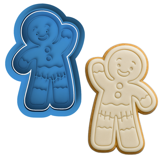 Gingerbread Man Cookie Cutter & Embosser – Classic Christmas Cookie Design