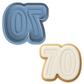 2-DIGIT Number 70 Cookie Cutter & Stamp
