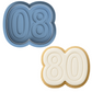 2-DIGIT Number 80 Cookie Cutter & Stamp