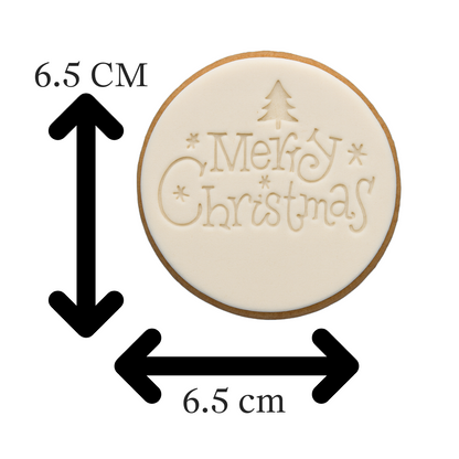 Merry Christmas Cookie Embosser – Festive Round Design