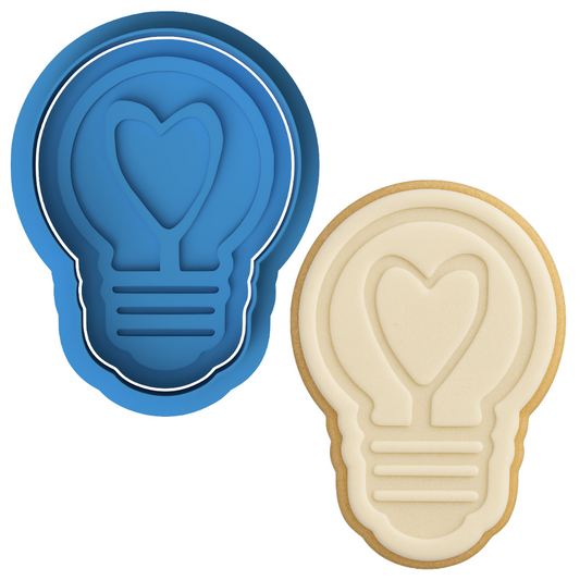 Lightbulb with Heart Cookie Cutter & Embosser Stamp