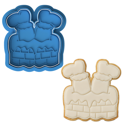 Santa Stuck in Chimney Cookie Cutter & Embosser – Funny Christmas Cookie Design