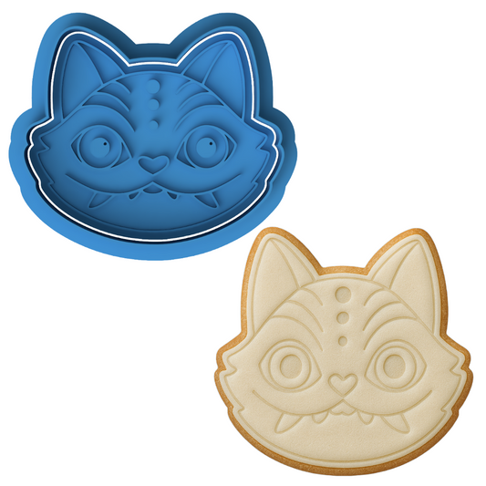Demon Hunters Derpy Cookie Cutter & Embosser – Chibi Cat Companion Design
