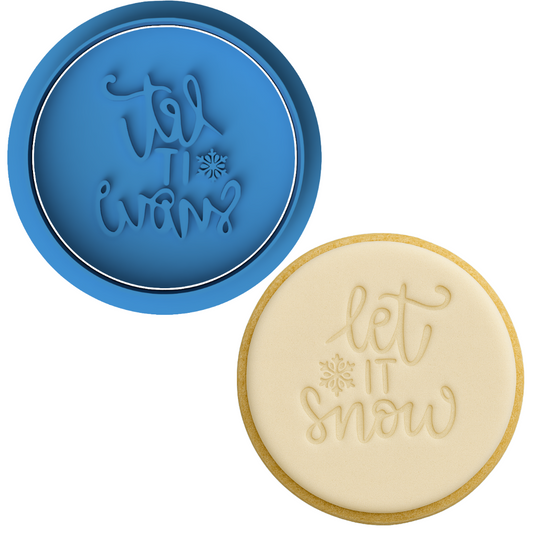 Let It Snow Cookie Cutter & Embosser – Winter Holiday Cookie Stamp