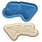 Paper Plane with Heart Trail Cookie Cutter & Embosser – Love Letter Cookie Design