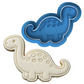 Brontosaurus Dinosaur Cookie Cutter & Embosser – Cute Long Neck Jurassic Biscuit Stamp