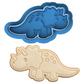 Cute Triceratops Dinosaur Cookie Cutter & Embosser – Jurassic Party Biscuit Stamp