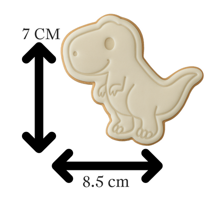Cute T-Rex Dinosaur Cookie Cutter & Embosser – Fun Jurassic Party Biscuit Stamp
