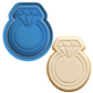 Engagement Ring Cookie Cutter with Embosser – Diamond Ring Bridal Shower Biscuit Stamp