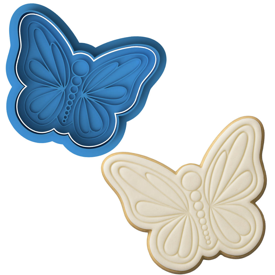 Butterfly Cookie Cutter & Embosser – Elegant Garden Cookie Design