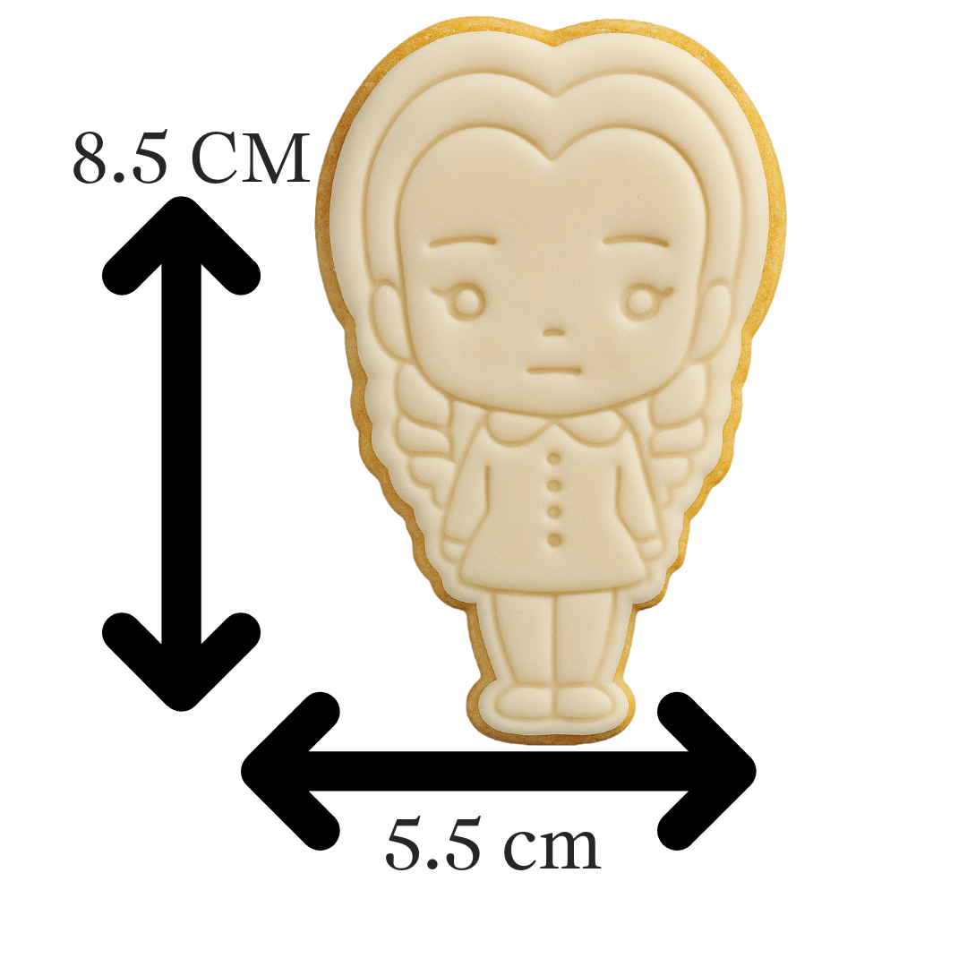 Wednesday Addams Cookie Cutter & Embosser Stamp