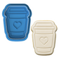 Coffee Cup with Heart Cookie Cutter & Embosser – Barista Latte Love Biscuit Stamp