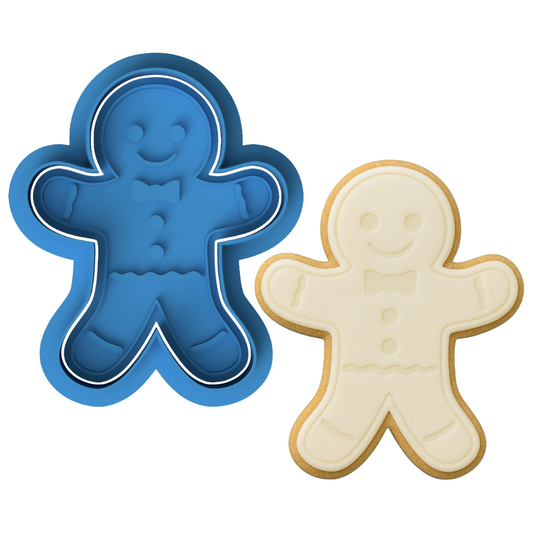 Classic Gingerbread Man Cookie Cutter & Embosser – Christmas Cookie Design