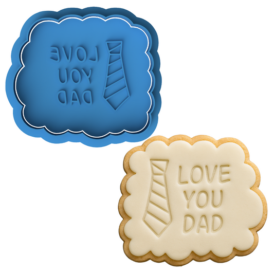 Love You Dad Cookie Cutter & Embosser Father’s Day Biscuit Stamp