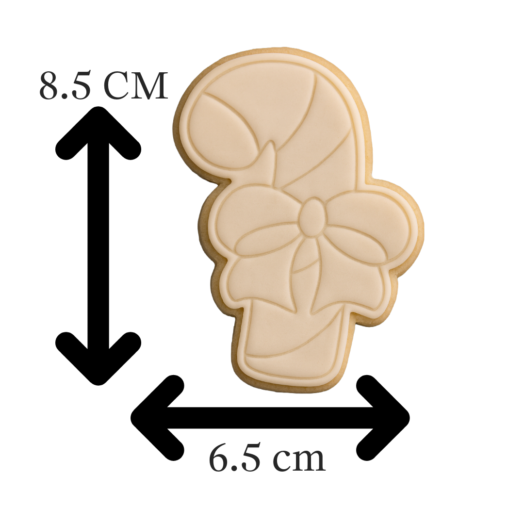 Candy Cane Bow Cookie Cutter & Embosser – Christmas Holiday Design