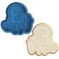 Script Three Cookie Cutter and Embosser | 3rd Birthday Cookie Stamp