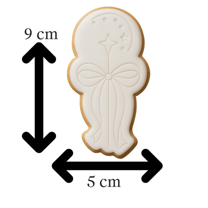 Magic Wand Cookie Cutter | Fairy Birthday Party Embosser | Whimsical Cookie Stamp