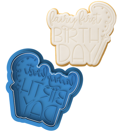 Fairy First Birthday Cookie Cutter | 1st Birthday Embosser | Magical Party Cookie Stamp