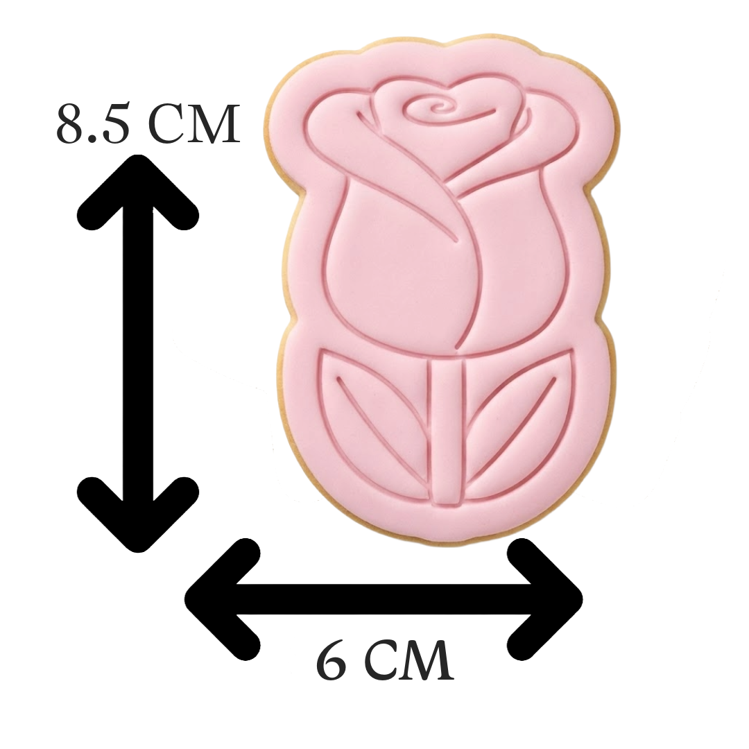 Elegant Rose Flower Cookie Cutter and Embosser Stamp | Romantic Valentine's Bloom, Spring Garden, Wedding