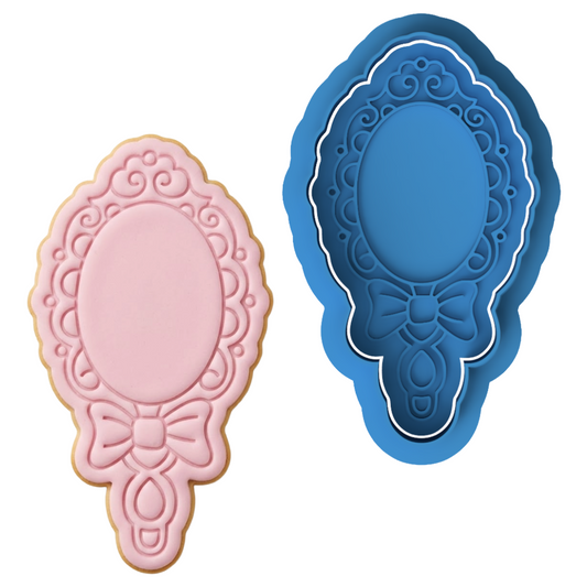 Princess Hand Mirror Cookie Cutter and Embosser Stamp | Fairy Tale, Snow White Theme, Vanity