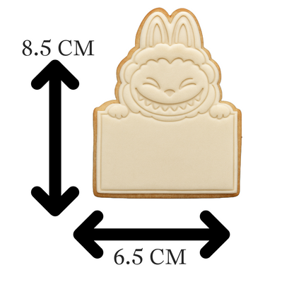 Labubu Nameplate Cookie Cutter & Embosser – Customizable Character Cookie Design