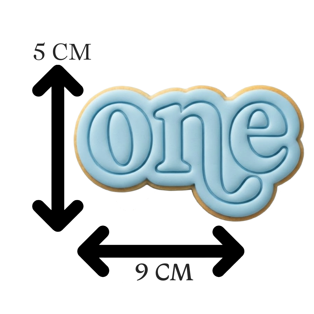First Birthday "one" Plaque Cookie Cutter and Embosser Set | Milestone, Number One