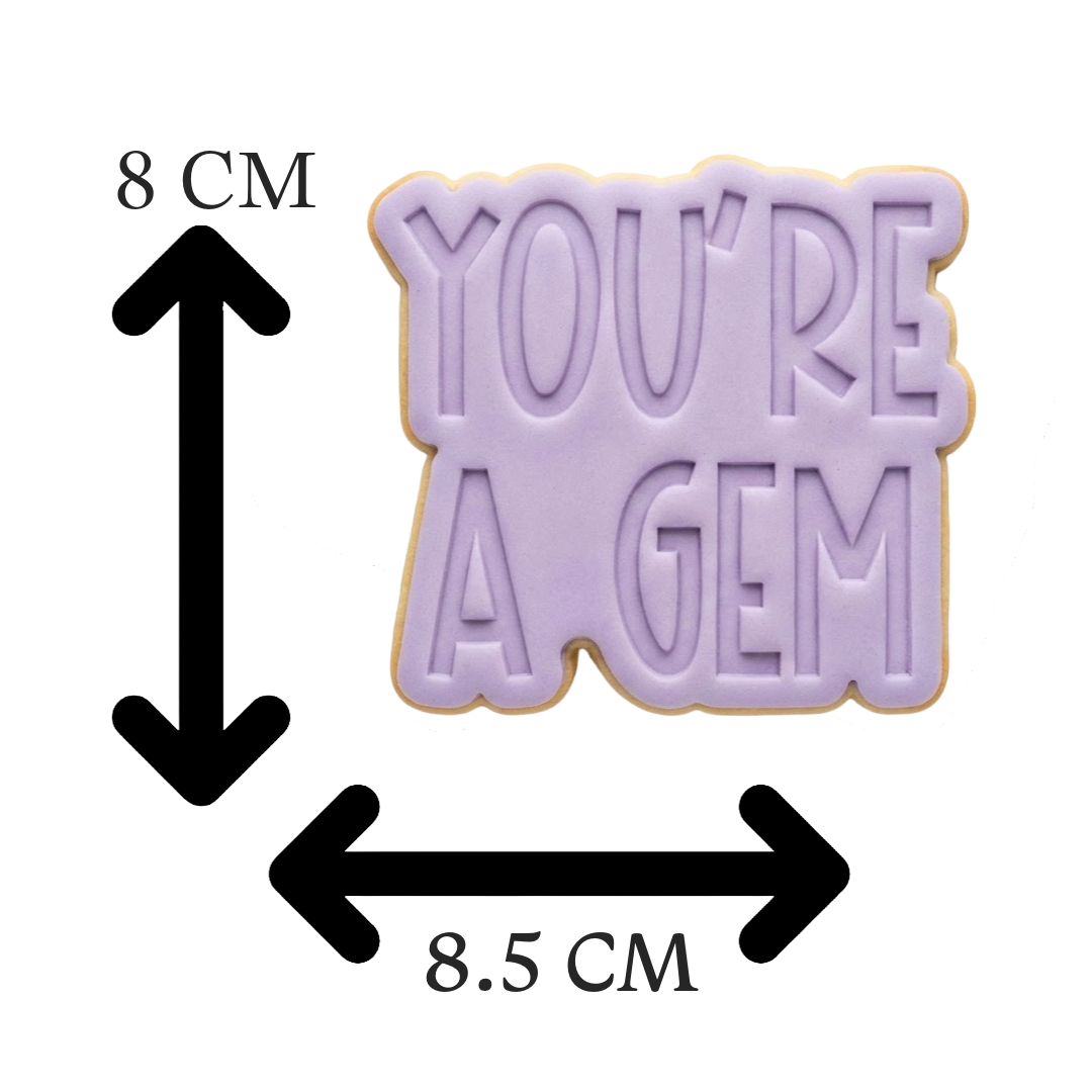 You're A Gem Cookie Cutter and Embosser Stamp | Thank You Gift, Friendship, Punny Compliment