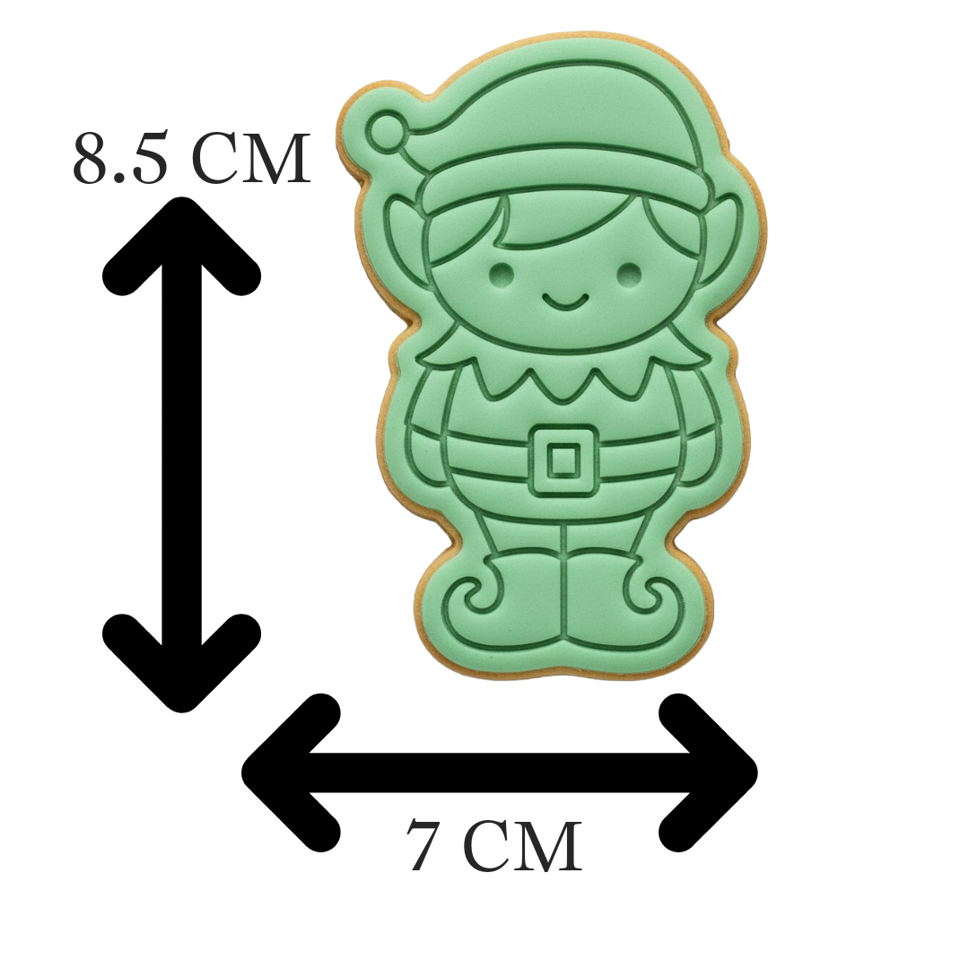 Cute Christmas Elf Cookie Cutter and Embosser Stamp Set | Holiday, Santa's Helper