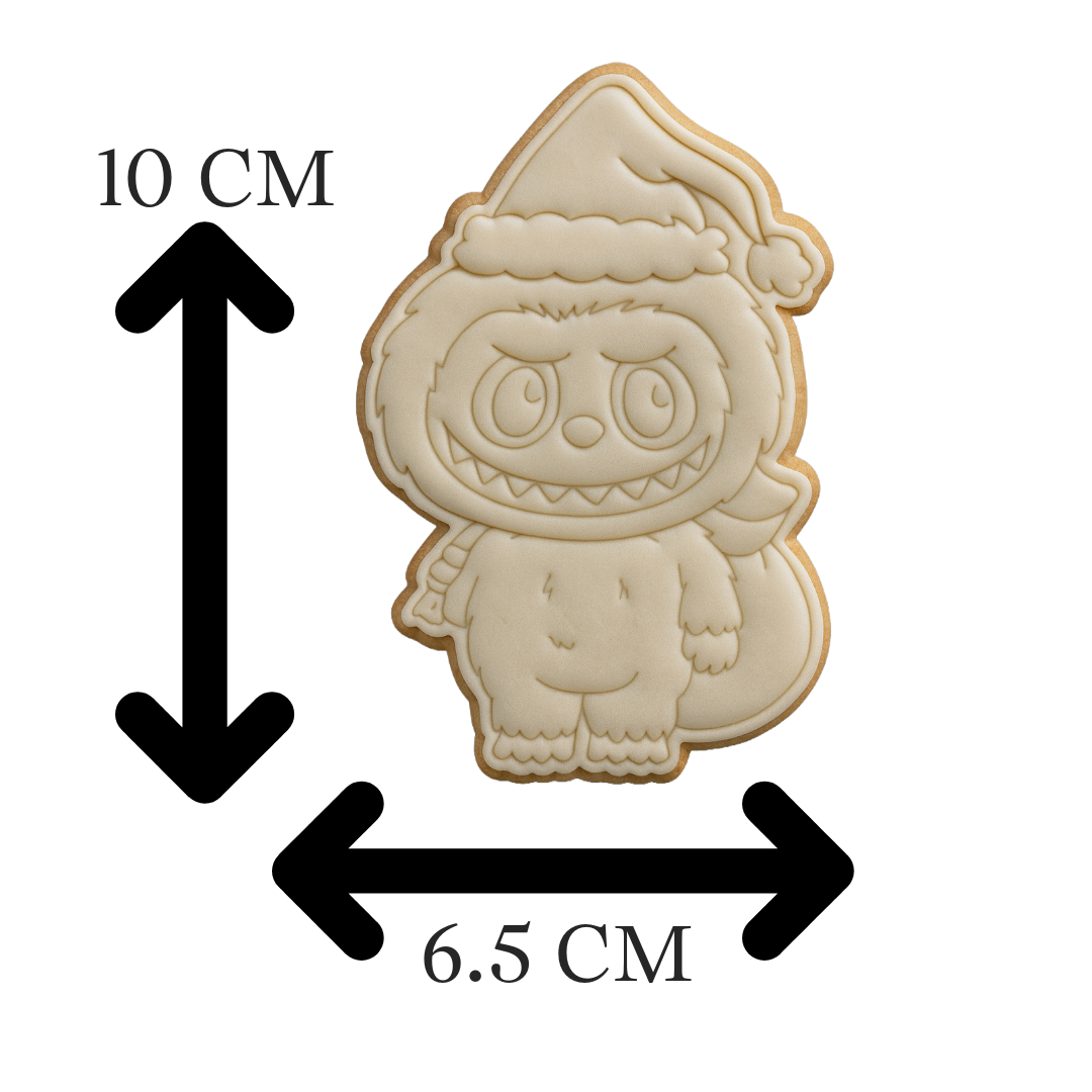 Full Body Christmas Labubu Cookie Cutter & Embosser – Cute Character Holiday Cookie Design
