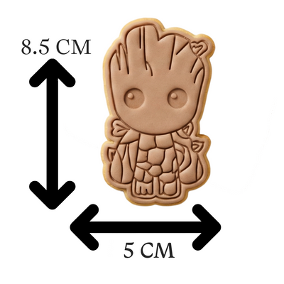 Cute Baby Groot Tree Guardian Cookie Cutter and Embosser Stamp | Galaxy Hero, Sci-Fi