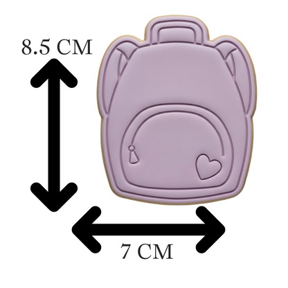 School Backpack Cookie Cutter and Embosser Stamp Set | Bag, Heart, Back to School