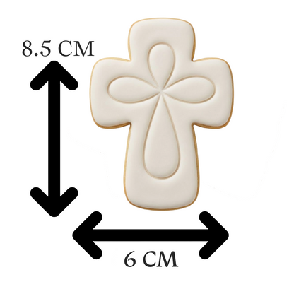 Elegant Cross Cookie Cutter and Embosser Stamp Set | Baptism, Christening, First Communion, Easter