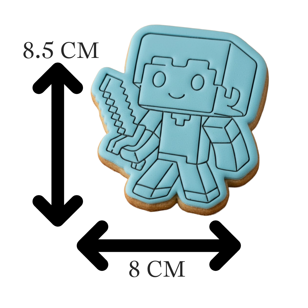 Minecraft Player Character with Sword Cookie Cutter and Embosser Set | Gamer, Adventure