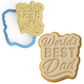 World's Best Dad Cookie Cutter and Stamp Embosser Father's Day - 8cm x 6.5cm