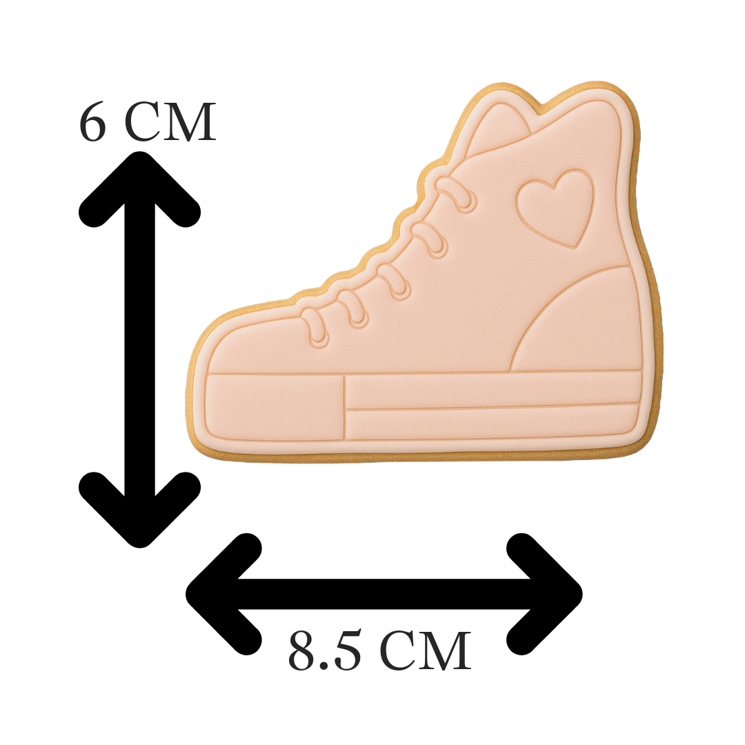 High Top Sneaker Cookie Cutter and Embosser Stamp Set | Shoe, Heart, Fashion