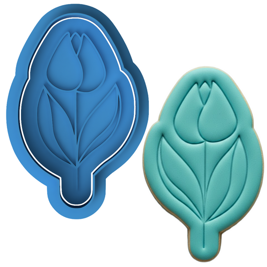 Simple Tulip Flower Cookie Cutter and Embosser Stamp Set | Spring, Floral, Mothers Day