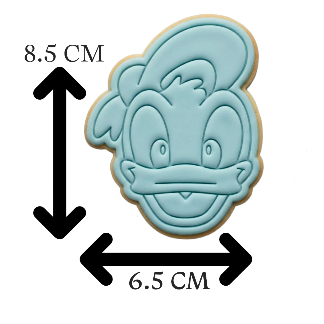 Donald Duck Face Cookie Cutter and Embosser Stamp Set | Classic Cartoon, Sailor Duck