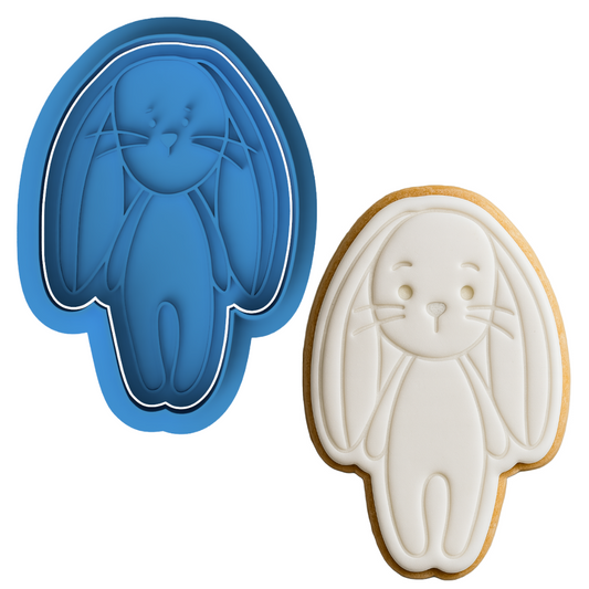 Floppy Bunny Cookie Cutter and Stamp Embosser | Long-Eared Bunny Cookie