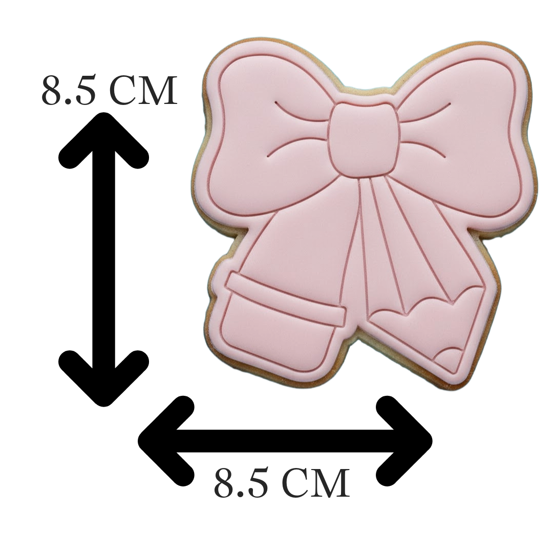 Back to School Bow Cookie Cutter and Embosser Stamp Set | Teacher Gift, First Day