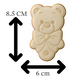 Baby Bear Rattle Cookie Cutter with Embosser – Teddy Bear with Bow